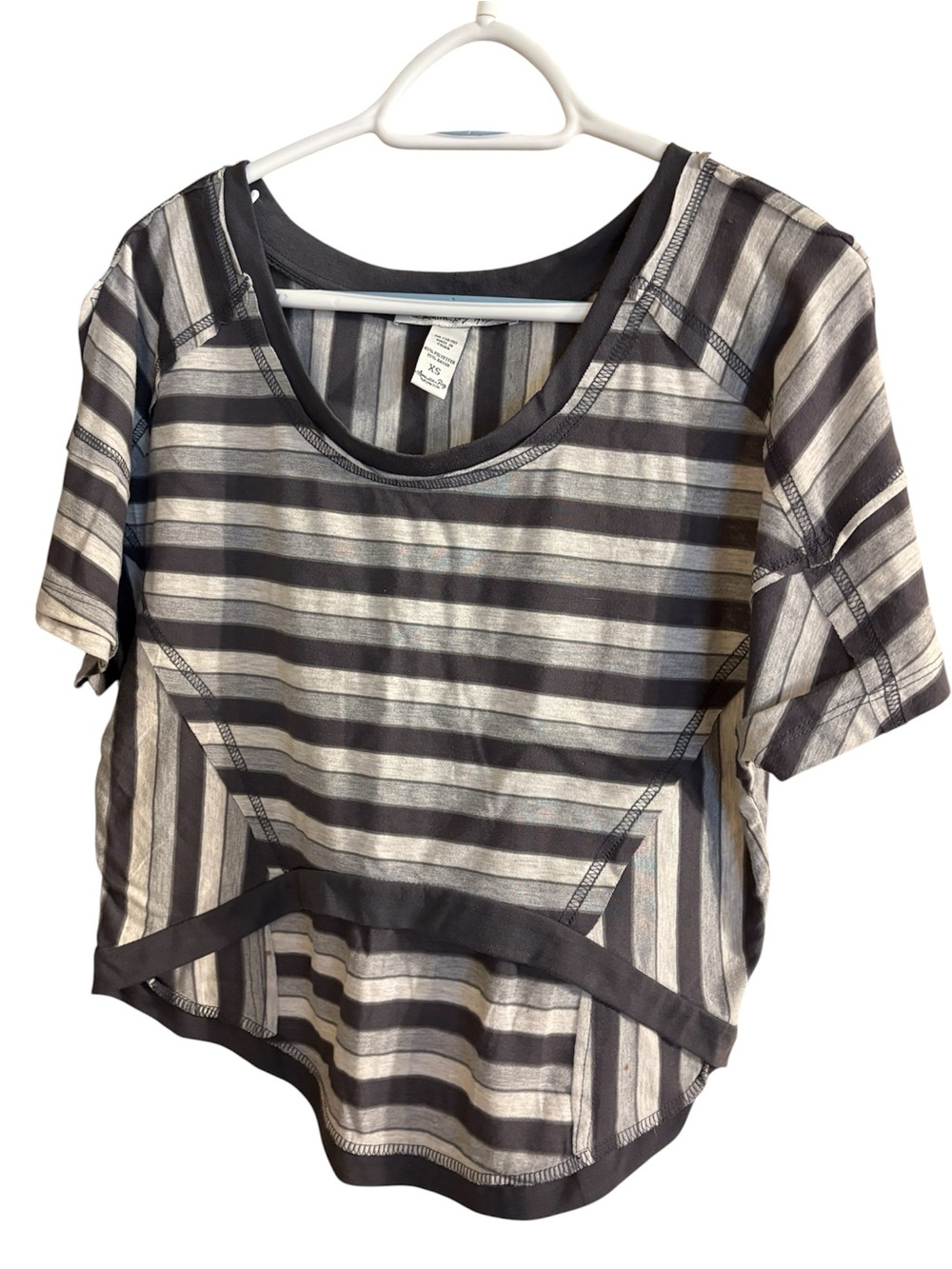 American Rag Black & Gray Striped Short-Sleeve Tee